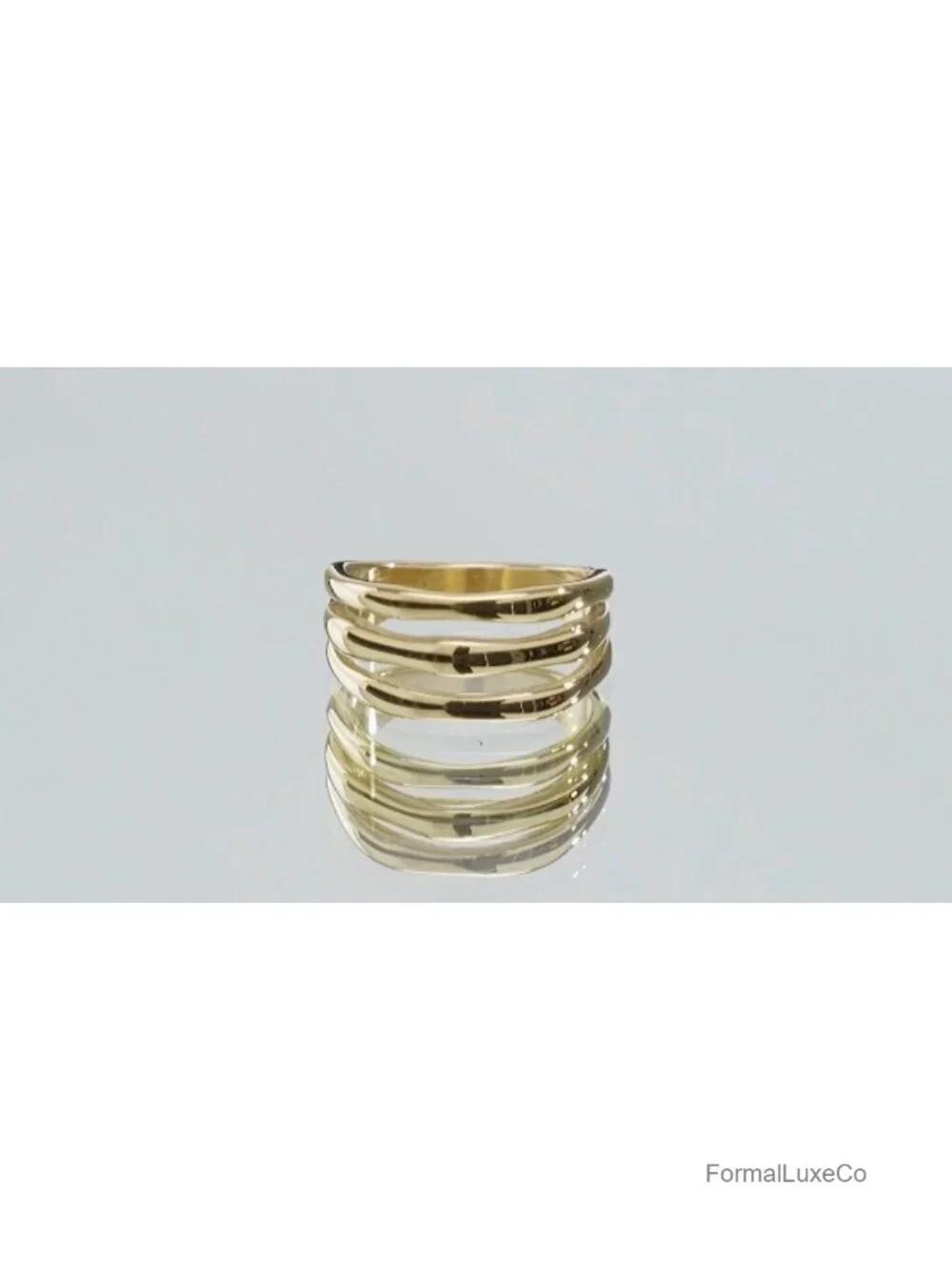 Gold Plated Stacking Ring Waterproof Sweatproof Non Tarnish Stainless Steel